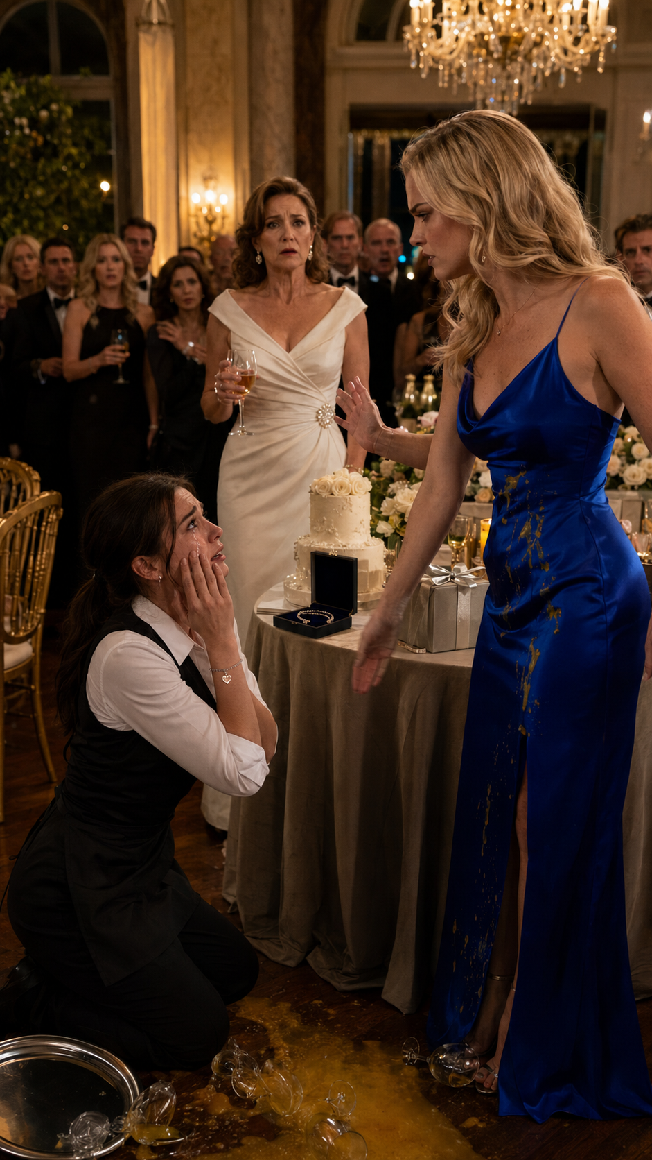 "She slapped the waitress for spilling orange juice on her birthday dress… then the girl looked up and whispered, “Happy birthday, my sister.”