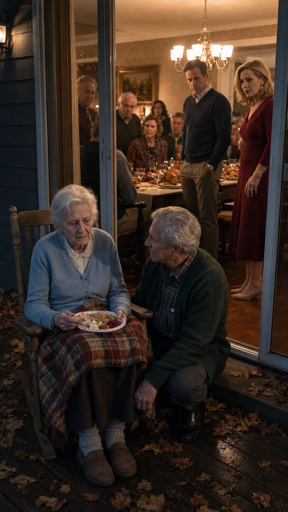 “They made Grandma eat Thanksgiving dinner on the porch so the guests wouldn’t feel uncomfortable… then one by one, the guests left the table to sit with her.”