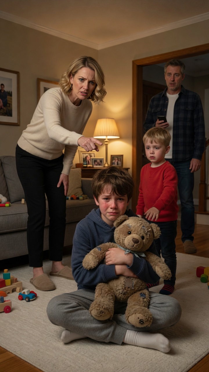 "His stepmother shoved him for not sharing the teddy bear… but nobody in that room knew what was hidden inside it".