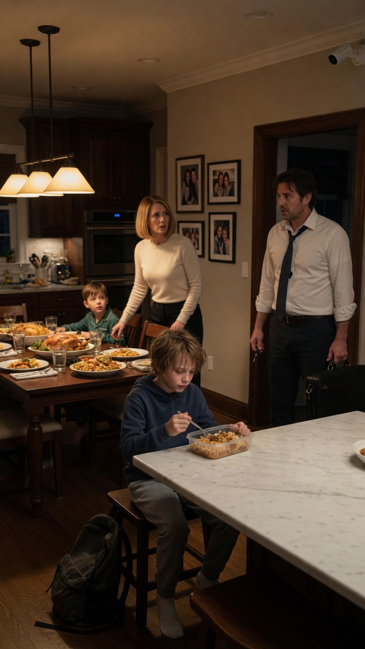 "The stepmother told the boy fresh food was “for family”… then his father came home and found him eating cold leftovers beside a full dinner table".