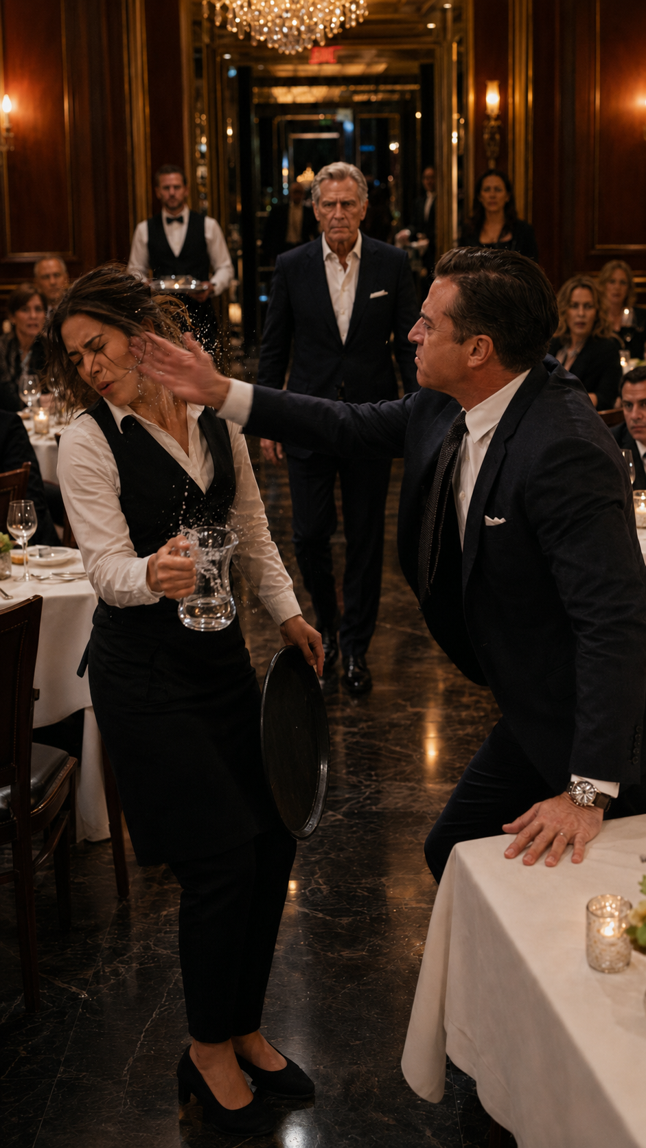 “He slapped a waitress over a few drops of water… then the restaurant owner asked one question that made him go pale.”