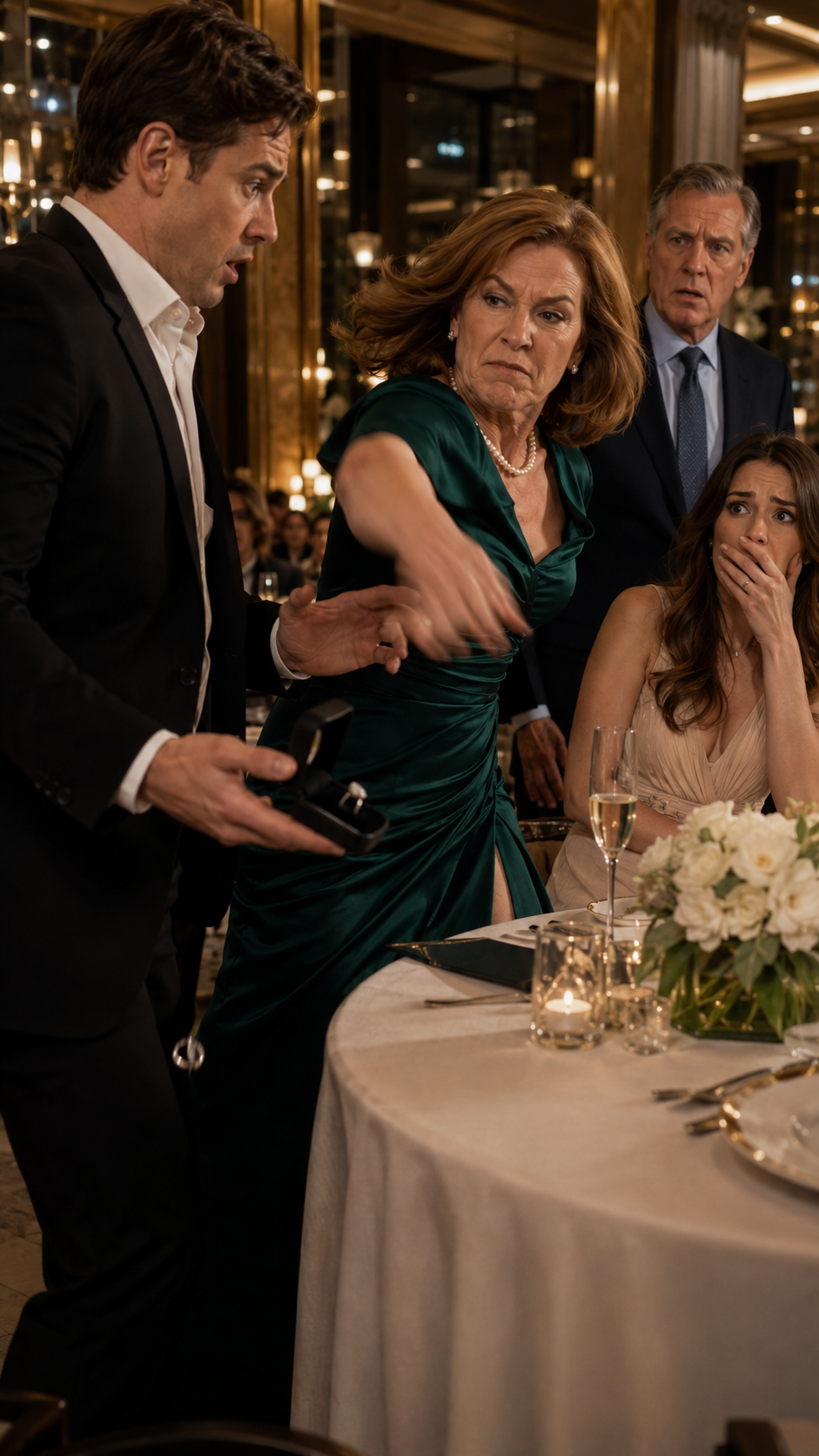 "The mother knocked the engagement ring out of her son's hand... before he proposed."