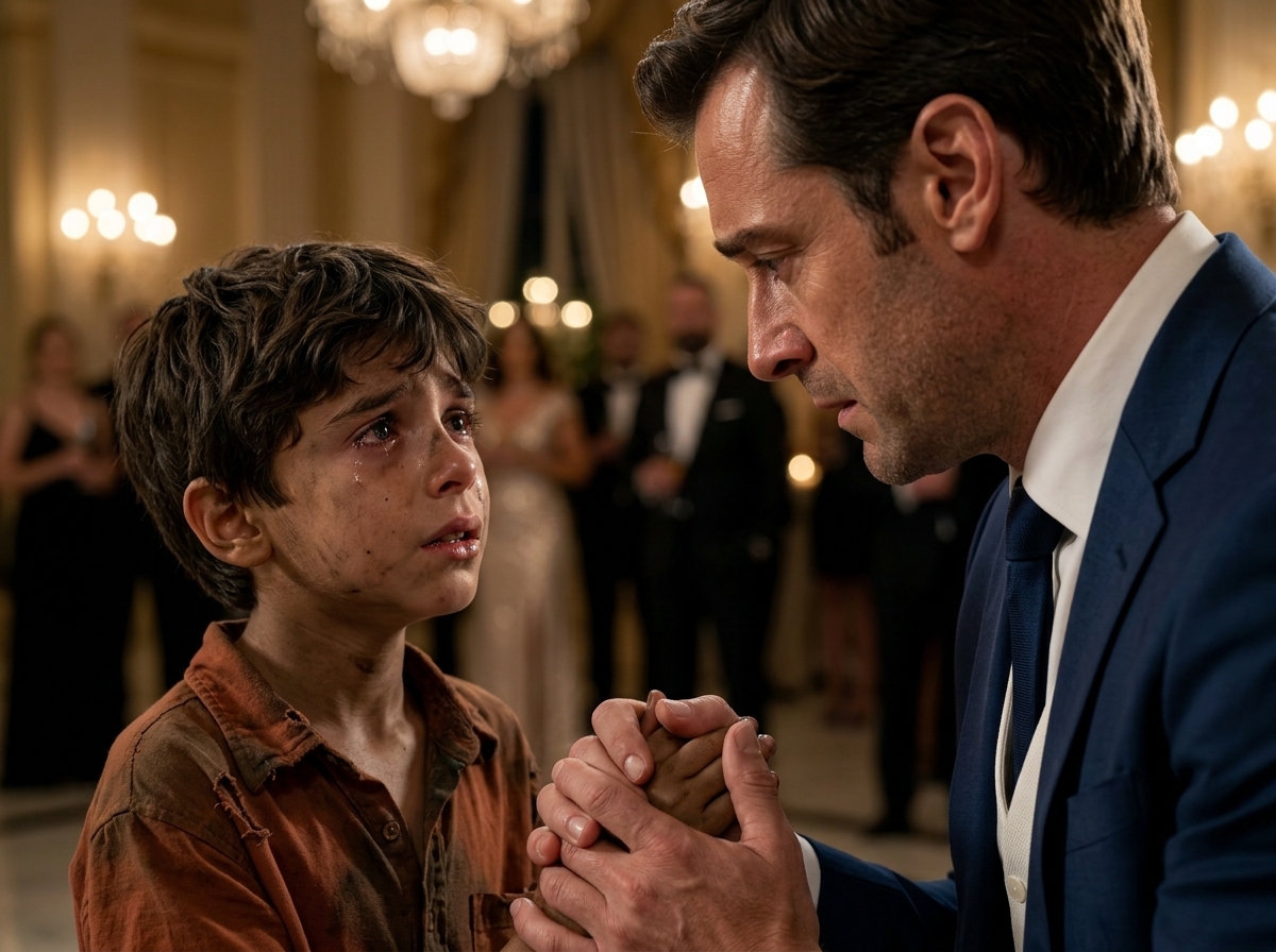 "The whole party thought the ragged boy had only come to beg for money, until he placed his charred watch on the rich man's wrist and called him father".