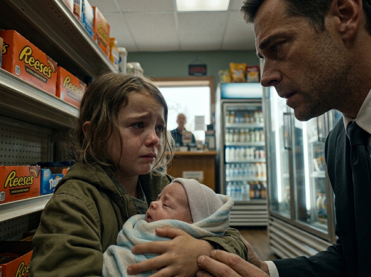 "The man only stopped to help a crying little girl—then saw his own face in the photo she was holding".