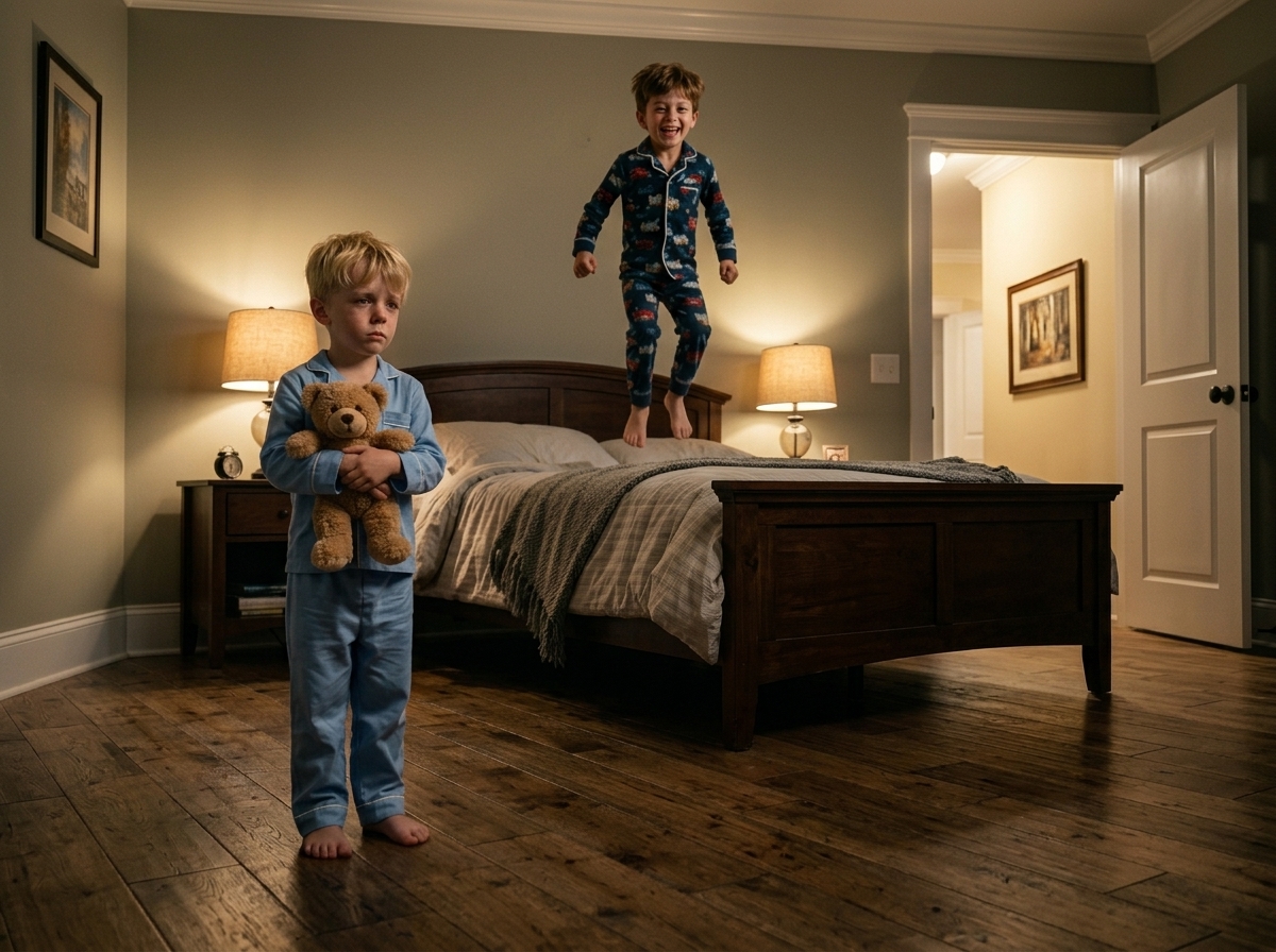 “His father thought his son was safe at home… until he came back early and found the boy sleeping on the storage-room floor.”