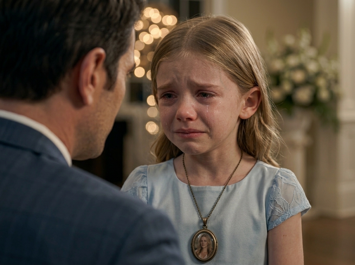 “Her stepmother squeezed her shoulder and told her to say Mom… but the little girl looked at her father and whispered, ‘Please don’t make me replace her.’”