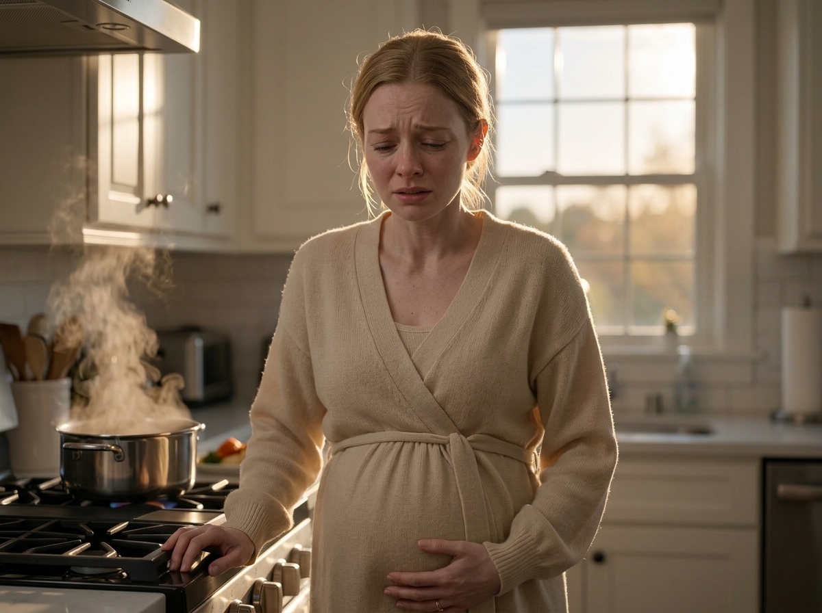 "She was pregnant and nauseous… but he still made her cook the meal his mother wanted".