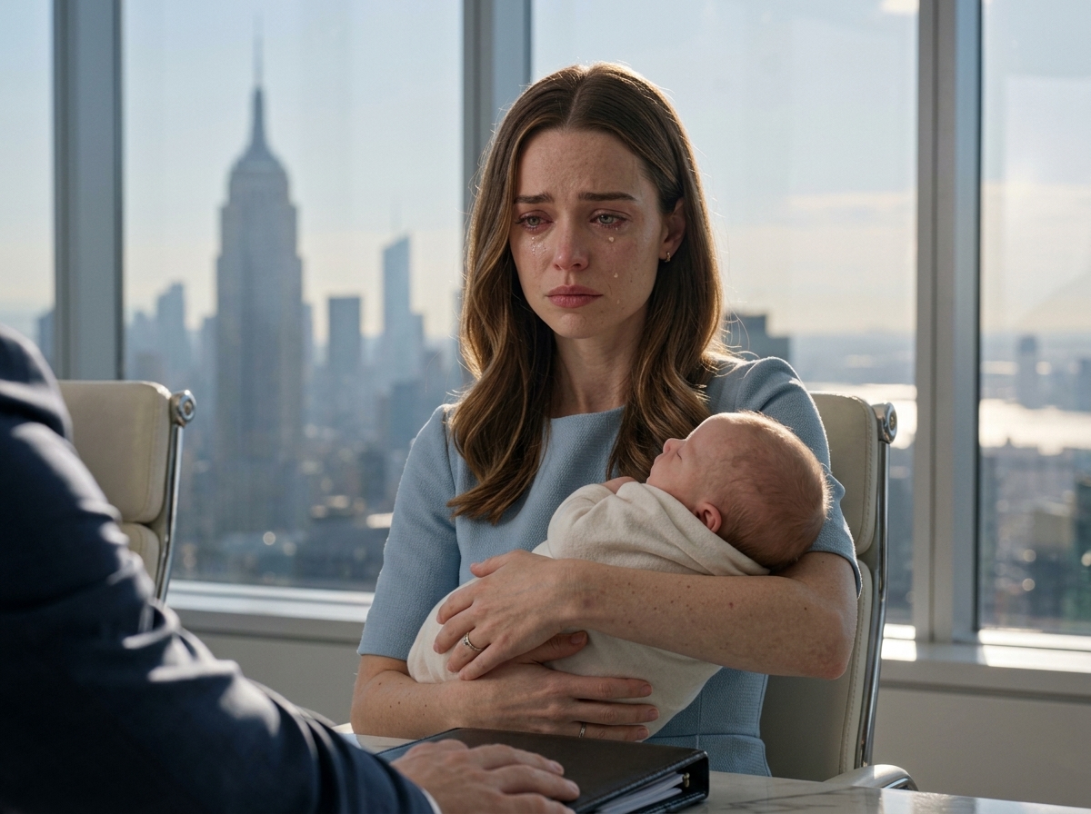 "I walked into the divorce meeting holding my newborn while my husband’s pregnant mistress smiled beside him—until I opened the black folder they laughed at".