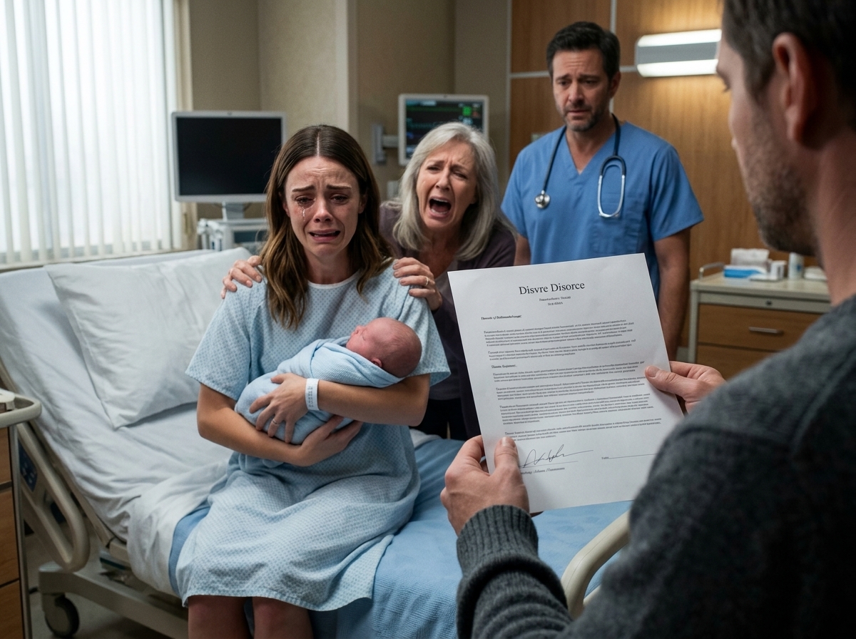 "He left me alone in labor for his mother’s birthday dinner, then came back smiling and found divorce papers beside our newborn".