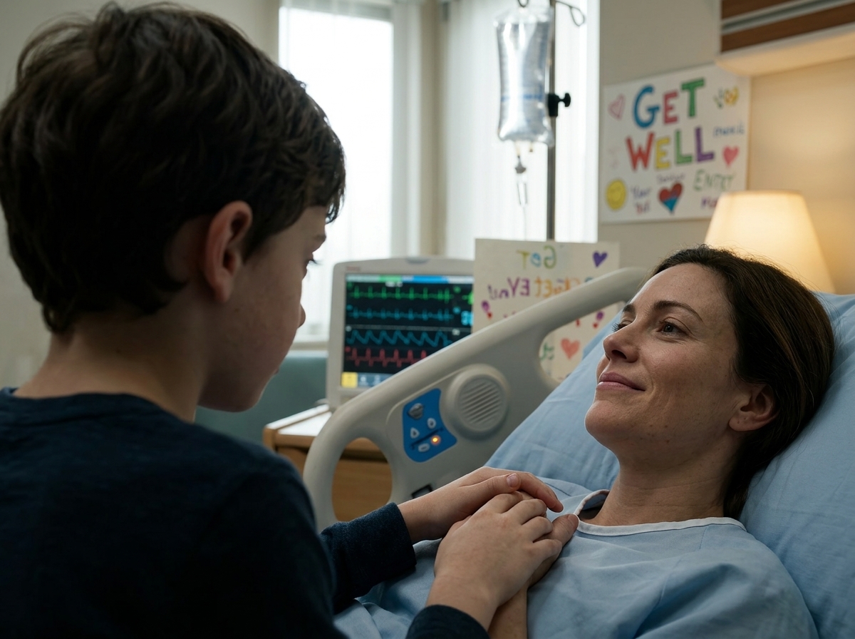 "My son leaned over my hospital bed and whispered, “Don’t open your eyes, Mom,” then told me my husband was only waiting for the machines to go quiet".