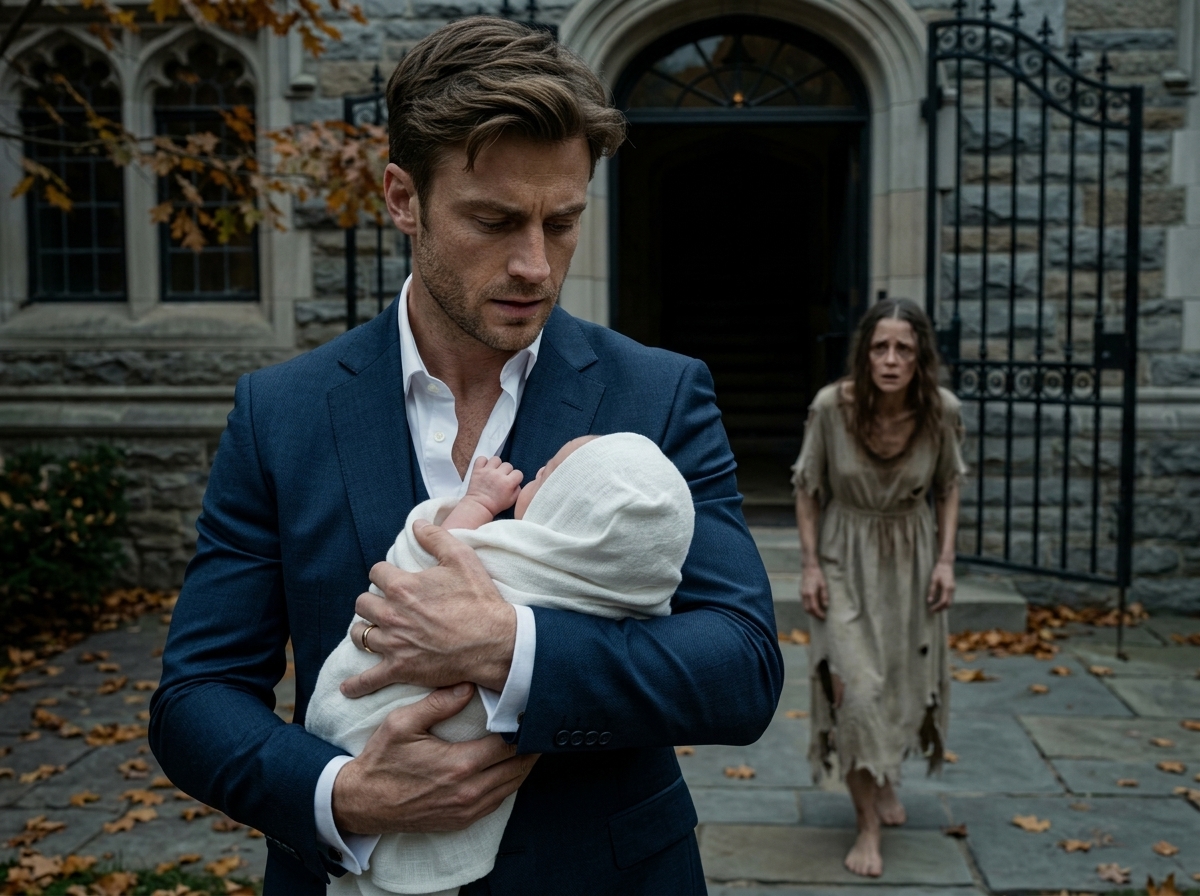 “I hired a starving maid outside my mansion—then realized she was my wife, missing for two years, holding the daughter my mother swore never existed.”