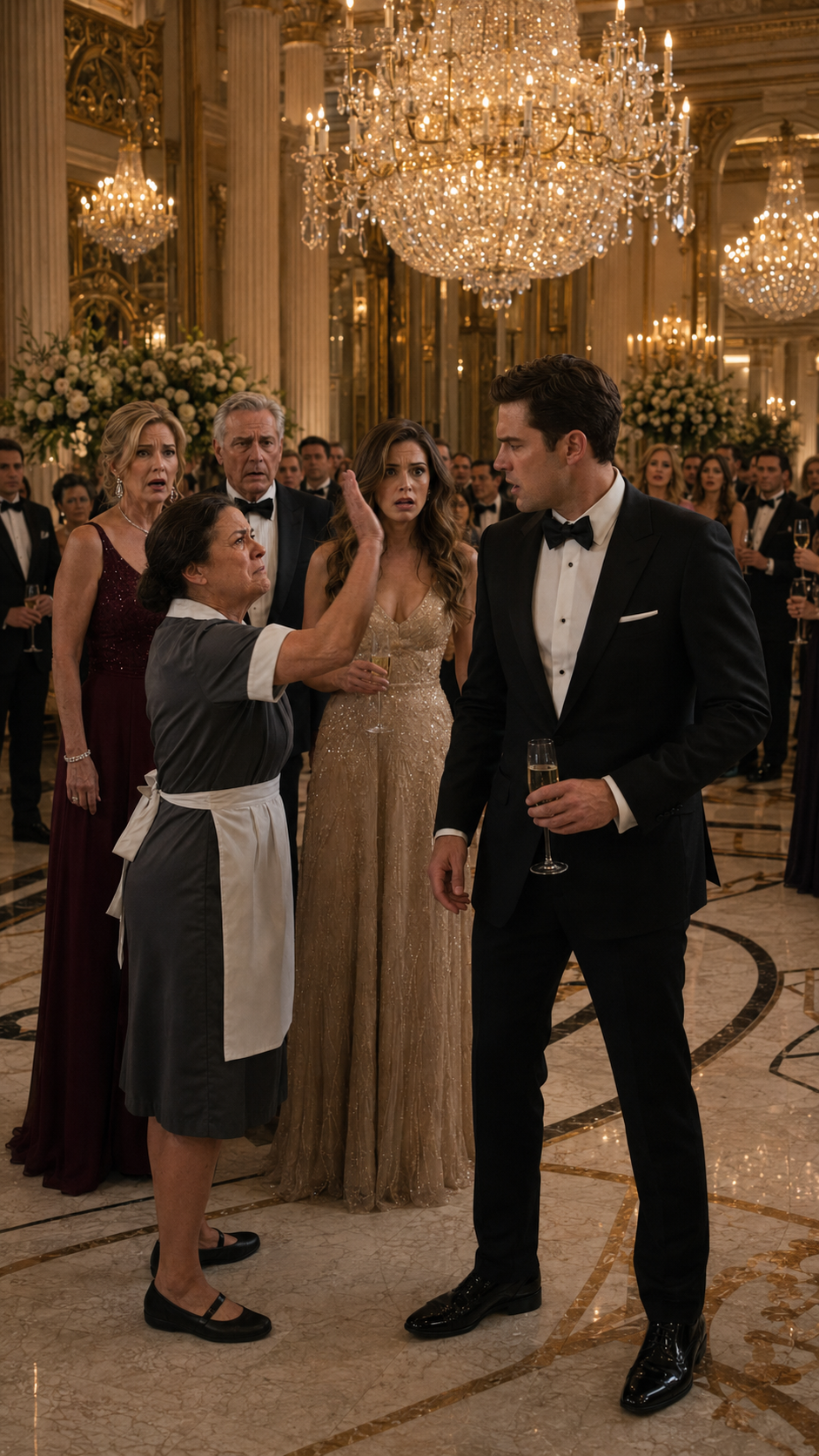 "The maid slapped the billionaire’s son... during his engagement party."