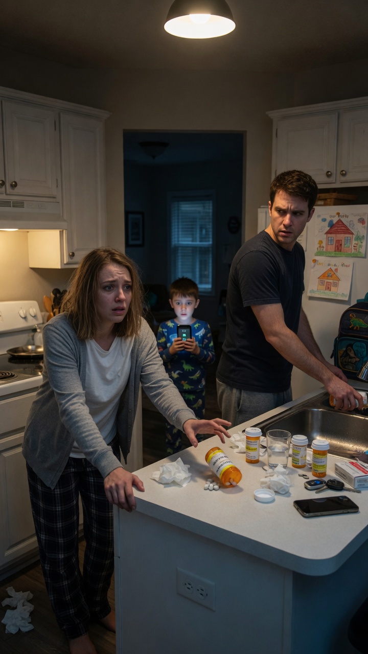“He poured his sick wife’s medicine down the sink… then heard his little son whisper, ‘The ambulance is already coming.’”