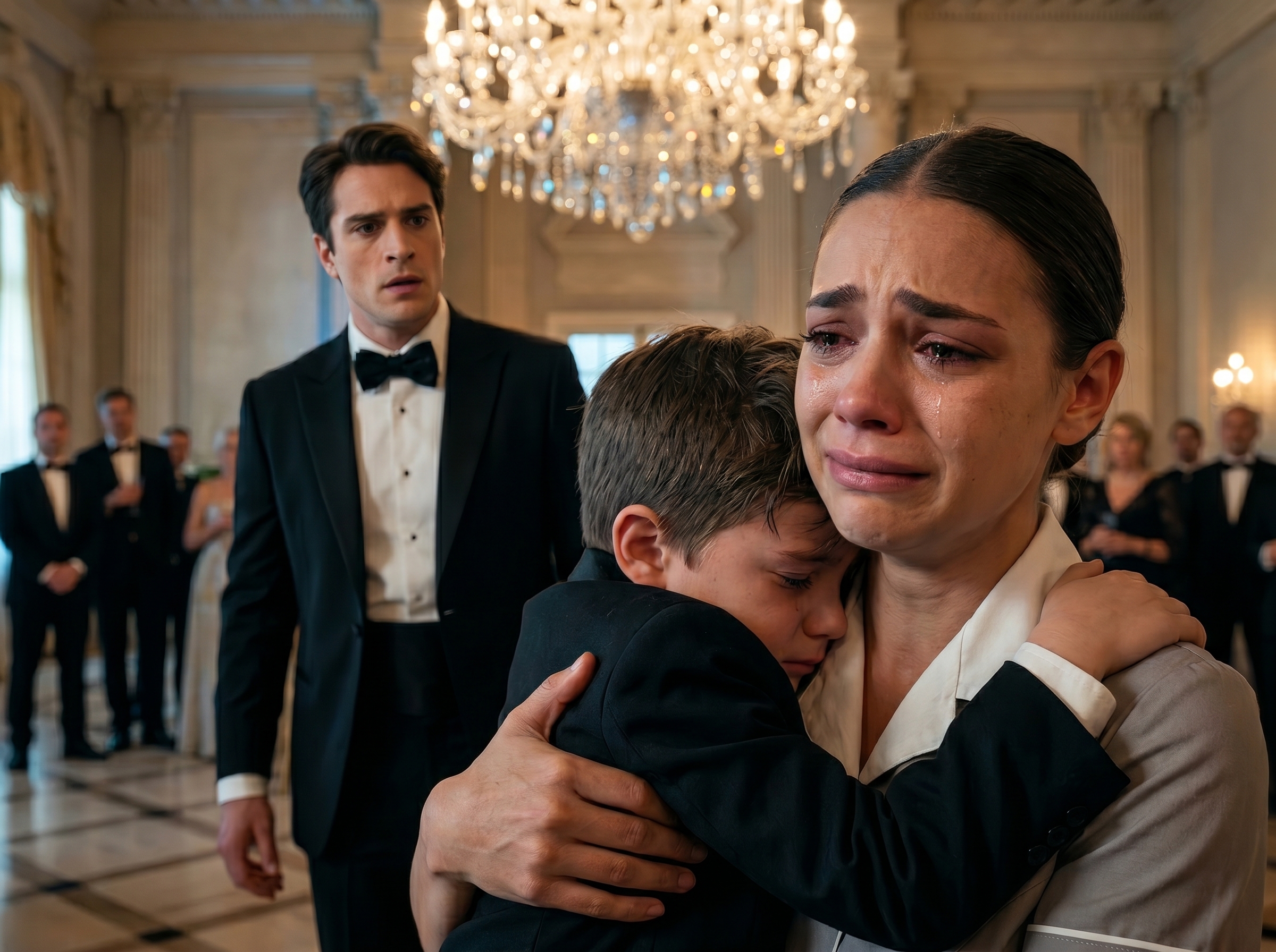 "The whole family thought the boy was just causing trouble at the party, until he hugged the maid tightly and asked who really loved him".