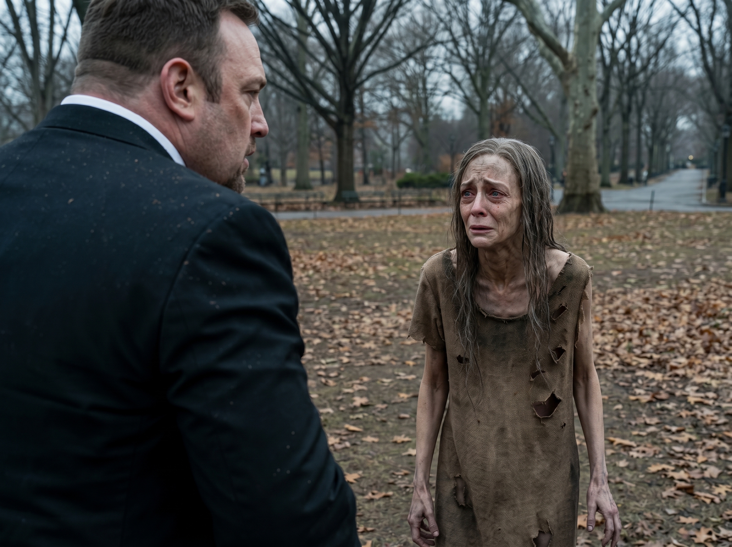 "He believed his wife had abandoned the family after giving birth, until a woman wandering in the park called him by a name only she used to use".