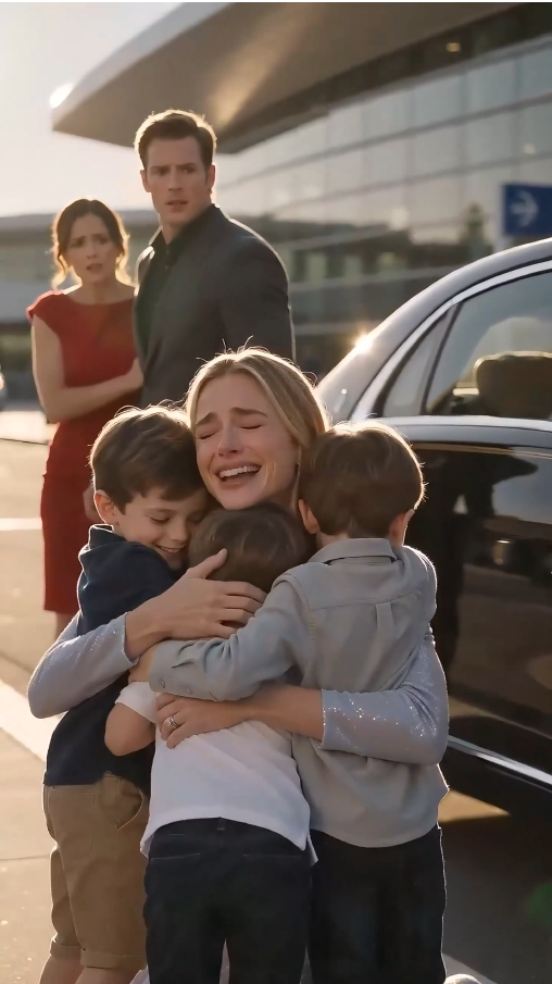 He mocked his ex-wife for being alone… until three little boys at the airport ran into her arms calling her “Mom.”