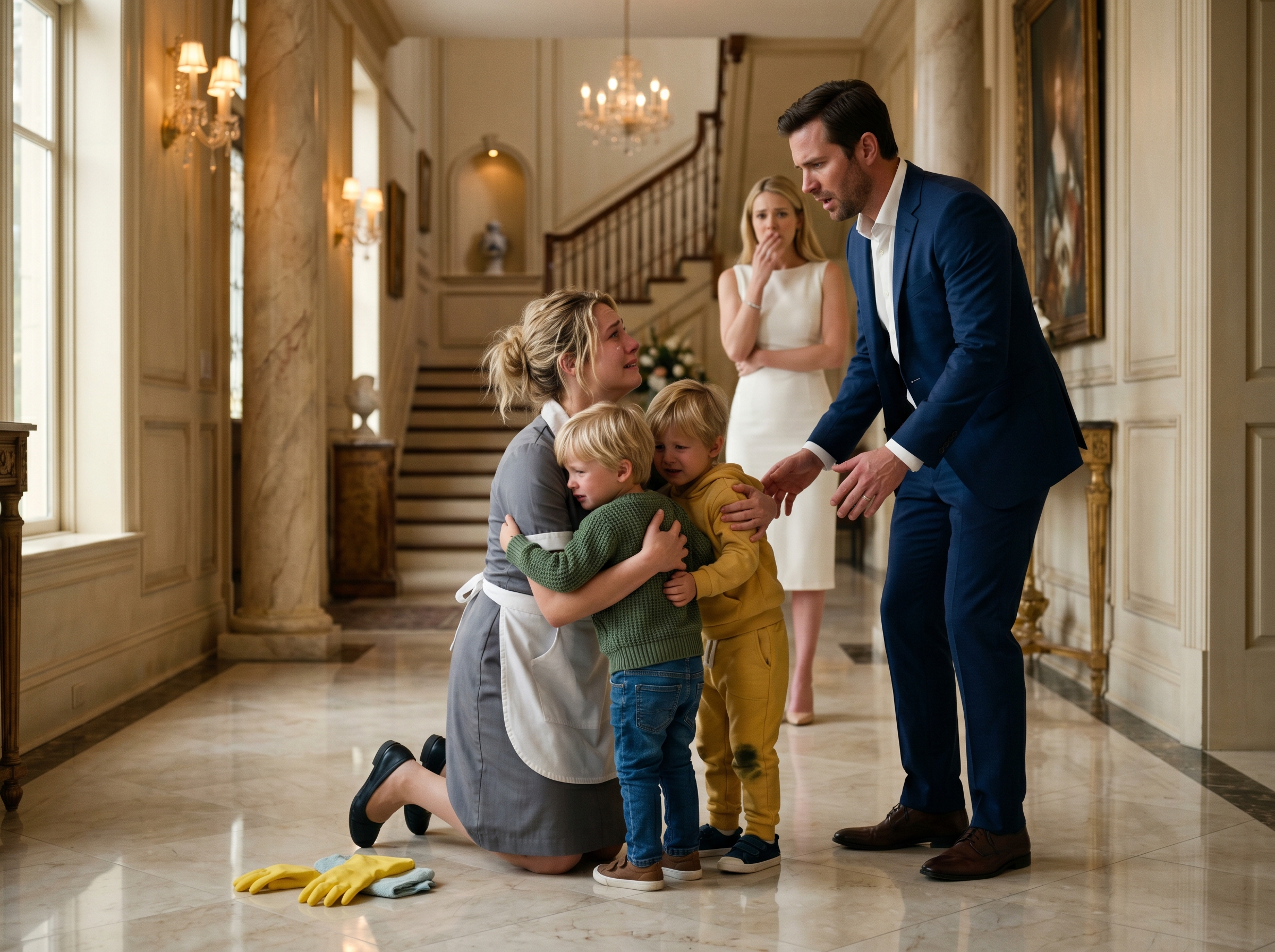 “The twins were supposed to call her the nanny, until one word in the hallway made their father question his entire life.”