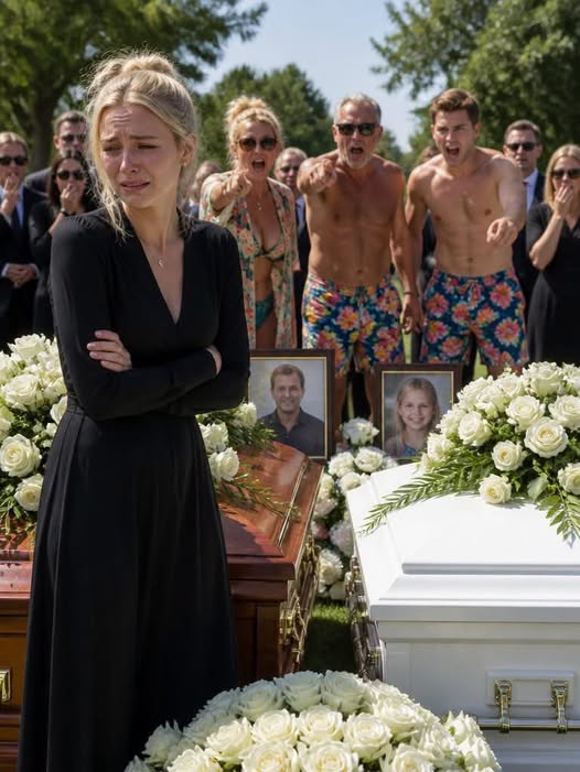 I buried my husband and seven-year-old daughter while my parents relaxed on a tropical beach with my brother, texting, “Their funeral isn’t important enough to ruin our vacation.” Just three days later, they knocked on my door demanding $40,000.