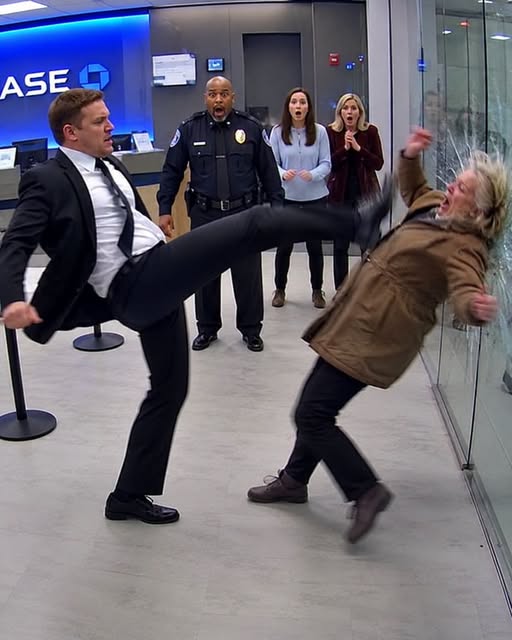 She walked into a Manhattan bank with a $50,000 check, expecting a simple withdrawal—until the teller smirked, “This isn’t a shelter.” When she pleaded, “Please, just verify it,” the manager stepped in, voice sharp: “Get out, beggar.” Then—SMACK—his hand struck her face, and the entire lobby went silent as she collapsed to the marble floor. She left shaking… and made one phone call that would change everything.