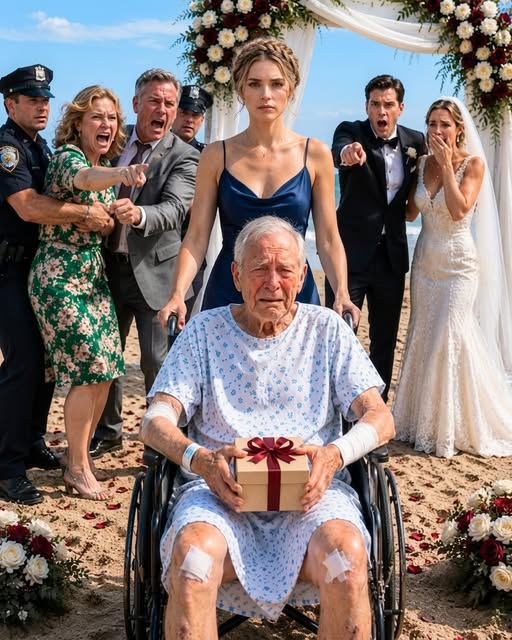 My grandfather flew six hours to be present at my brother’s wedding, yet my parents placed him behind the trash cans like he was an embarrassment. My mother whispered with disgust, “That old beggar will embarrass us.” When I stood up for him, she sla:pped me and thr:ew me out. But five minutes later, when a convoy of bulletproof SUVs tore through the gates, my precious family suddenly could not stop screaming...