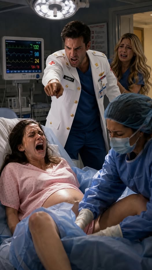 I was in labor with a 10-pound baby, but my cruel doctor husband refused a c-section and forced me to deliver naturally, believing I had mistreated his female intern. When it was over, he entered the delivery room, panicked, and collapsed...