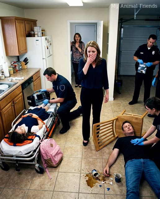"Mom… please help! Come home right now!" my 10-year-old daughter called me, her voice trembling. I rushed home in panic, only to find my daughter and my husband lying unconscious. I called the police immediately, and one of the officers leaned in and whispered, "Ma'am… you may not believe the reason..."