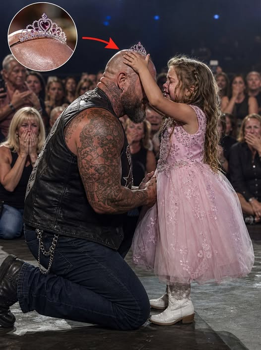 # A Frightened Little Girl Froze Under the Spotlight—Then Her Tattooed Dad Walked Onto the Stage and Changed Everything