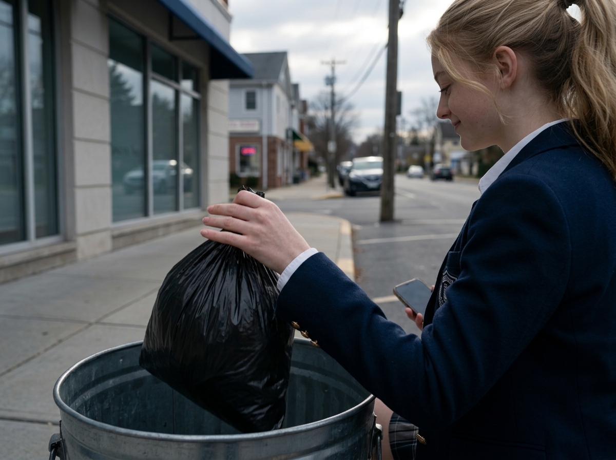 "She didn’t cry when she left the clinic. She just fixed her school blazer, threw the black bag away, and smiled like her life had gone back on schedule".