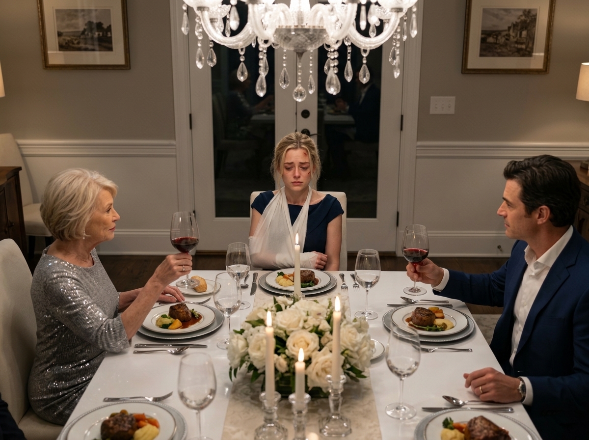 "My mother-in-law raised a toast to my broken arm, but thirty minutes later, the police walked in and my husband finally understood why I had been smiling."