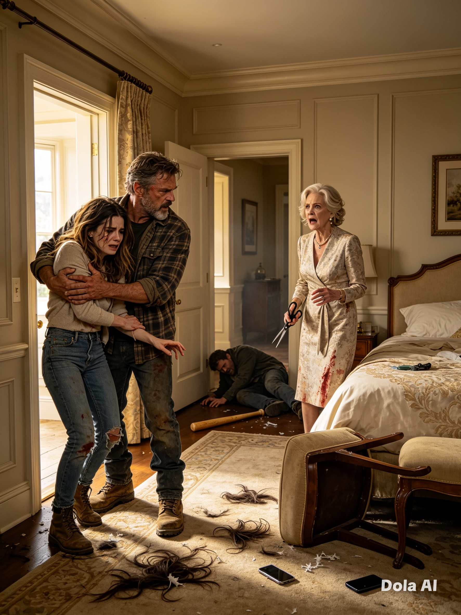 My daughter breathed, “Dad, help,” and then the call cut off. I drove 100 mph toward her in-laws’ mansion. My son-in-law stood blocking the porch, holding a baseball bat, smirking as he said, “This is a private family issue. Your daughter had to be disciplined.”