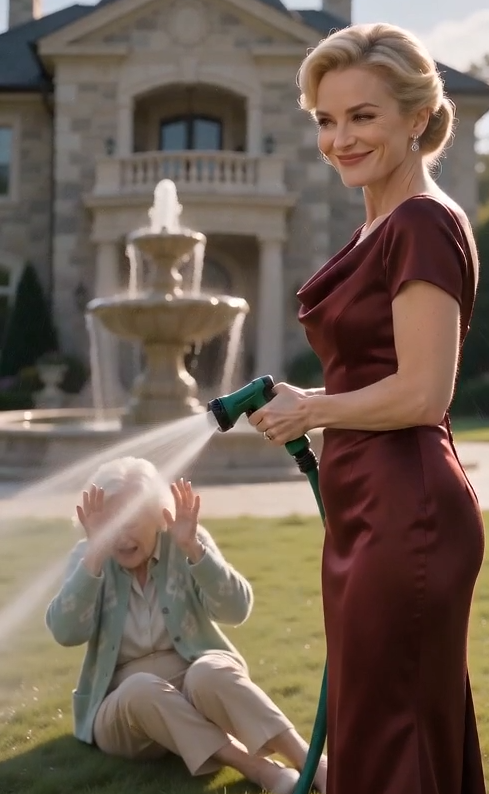 "She was soaked on the lawn, shaking under the hose, and his wife still looked more annoyed than ashamed."