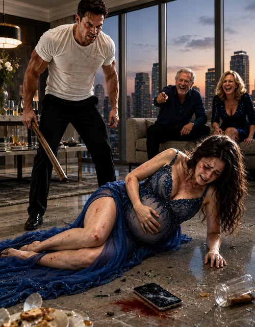My husband beat me unconscious while I was six months pregnant, and his whole family stood there laughing as if it were entertainment, "Beat her again!" They never imagined that a desperate text message, sent just before my phone was destroyed, would reach them... and that it would shatter everything they thought they had in control.