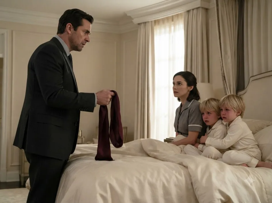 HE FIRED FIVE NANNIES AFTER HIS WIFE DIED—BUT WHEN HE FOUND THE MAID ASLEEP BETWEEN HIS TWINS, CLUTCHING SOMETHING THAT HAD BELONGED TO THEIR “DEAD” MOTHER, HE REALIZED HIS SONS KNEW A SECRET HE HAD NEVER BEEN TOLD.