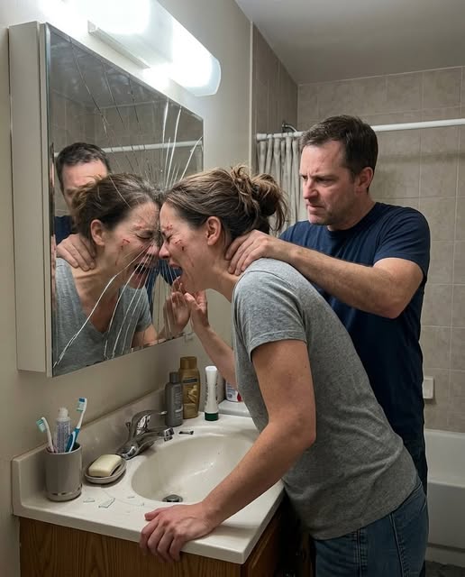 My husband called me a worthless whore and slammed my face into the bathroom mirror until the glass cut my cheek and forehead.