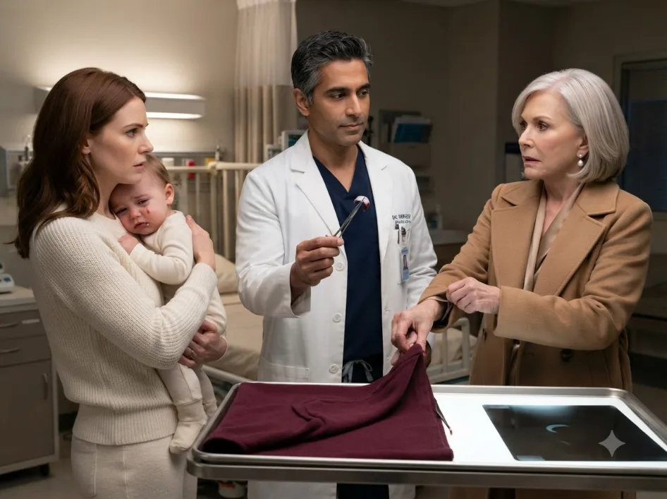 My mother-in-law swore my baby had simply “scared herself” in the nursery—until the ER doctor found something hidden in her blanket that matched what appeared on the X-ray. Then he looked at my mother-in-law and asked one question that made her pull her sleeve over her wrist.