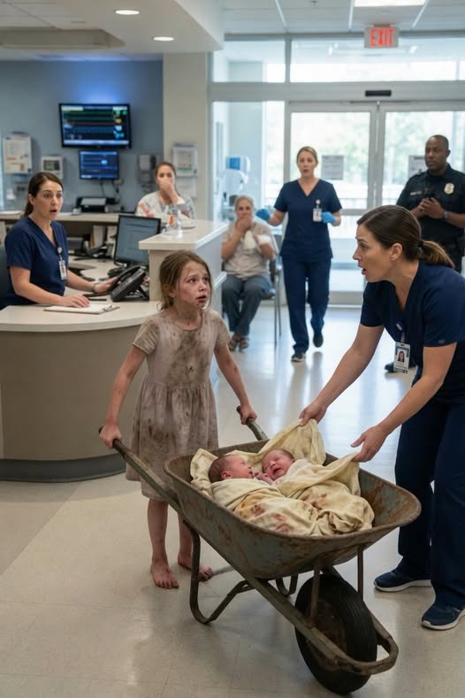 "My mommy has been sleeping for three days": A 7-year-old girl pushed a wheelbarrow for miles to save her newborn twins — and what happened next left everyone speechless...