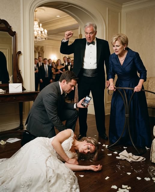 My father slapped me at my wedding because I refused to give him $75,000. Then my mother lifted a heavy metal flower stand, struck me across the head, and laughed while I collapsed in front of our guests.