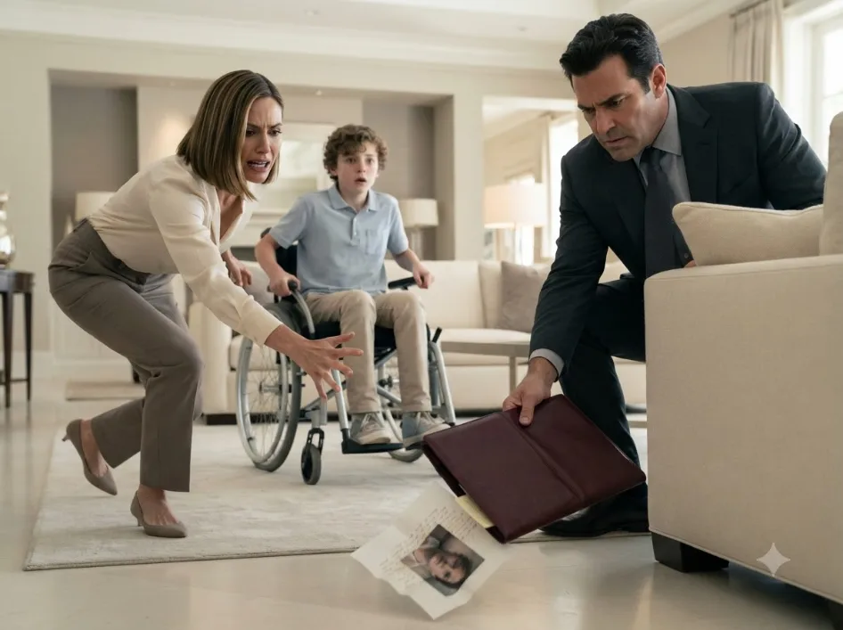 “Dad… I’m sorry. I wasn’t good.” My 12-year-old son whispered those words from his wheelchair—then I noticed what the nanny had hidden behind him.