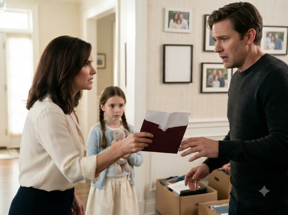 My husband looked our 8-year-old daughter in the eye and said, “This family needs a son, not another girl.” But when a sealed envelope fell from behind her photograph, his face changed—and suddenly he was desperate to stop me from opening it.