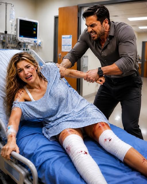 After a serious car accident, I was rushed to the hospital. My husband stormed into my room looking furious. “I’ve had enough of this,” he snapped. “get out of that bed. I’m not paying another dollar for this.” He grabbed my arm and tried to pull me up despite my injuries. When I refused to move, he reacted in a way no one expected. What happened next changed everything.