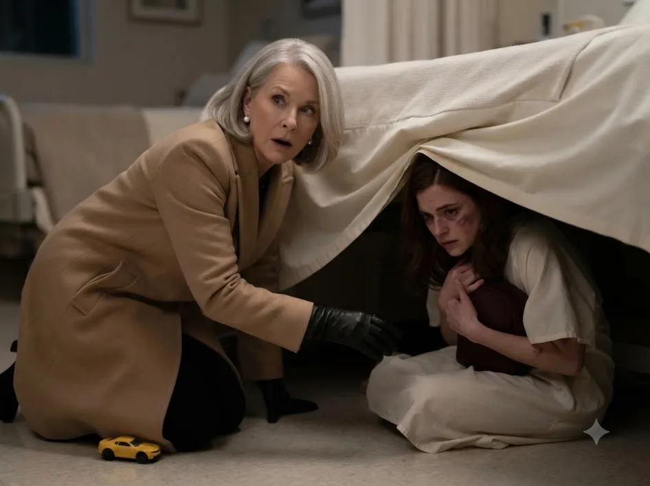 My mother-in-law slapped my 6-year-old son in his hospital room and demanded to know where I was hiding. She had no idea I was three feet away under his bed—clutching the one thing that made her go pale the moment it slipped into view.