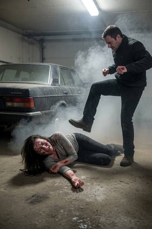 I was locked inside the closed garage while my husband ran the car and filled the air with exhaust until I choked and collapsed. Then he dragged me out and kicked me repeatedly.