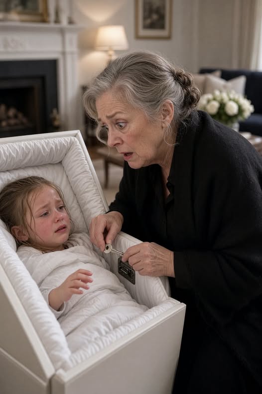 At my granddaughter’s funeral, I heard scratching inside her casket—then she opened her eyes and whispered, “Daddy said stay dead.”