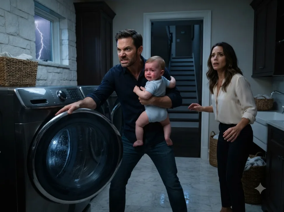 My Wife Put My Baby Inside the Washer—Then She Whispered That Someone Upstairs Had Threatened My Daughter If She Stopped It.