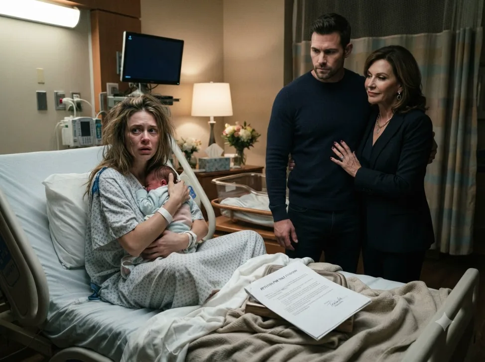 Twelve Hours After I Gave Birth, My Husband and Mother-in-Law Tried to Take My Newborn Son and Throw Me Out—Then a Custody Petition Fell From His Pocket With His Signature Already on It…