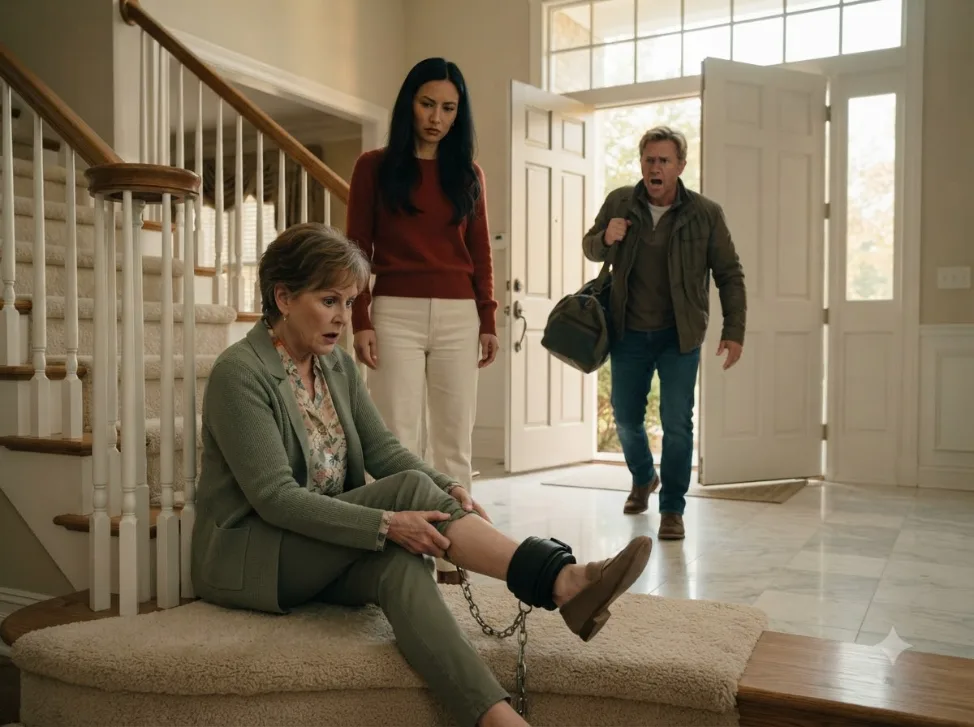 My Wife Dragged My Mother by the Hair and Chained Her to the Staircase—Then I Came Home Early and Saw Everything.