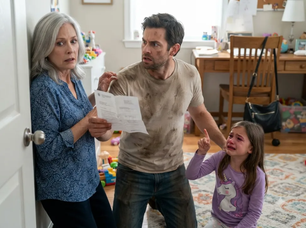 I Heard My 9-Year-Old Daughter Screaming and Found Her Grandmother Pinning Her to the Floor—Then a Hospital Paper Hidden in Her Purse Showed My Wife’s Name and a Secret She’d Kept From Me…