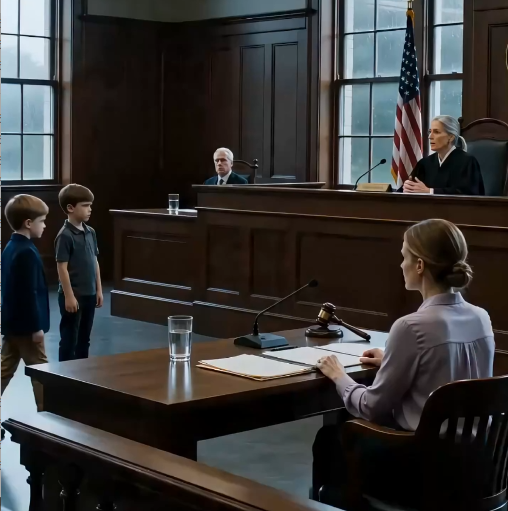 The Judge Asked the Twin Boys Where They Felt Safest — Then Nine-Year-Old Lucas Pulled Out a Recorder and His Father Went Pale