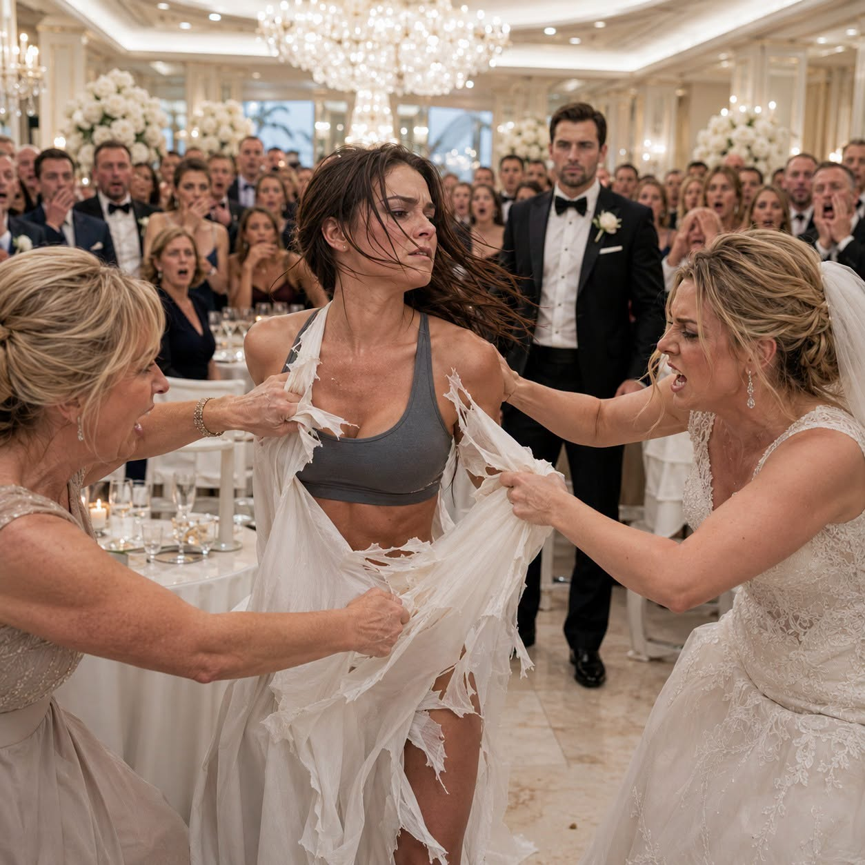 My sister-in-law accused me of stealing her one-million-dollar wedding ring, then tore apart my gown in front of two hundred guests while I protected my eight-month pregnancy.