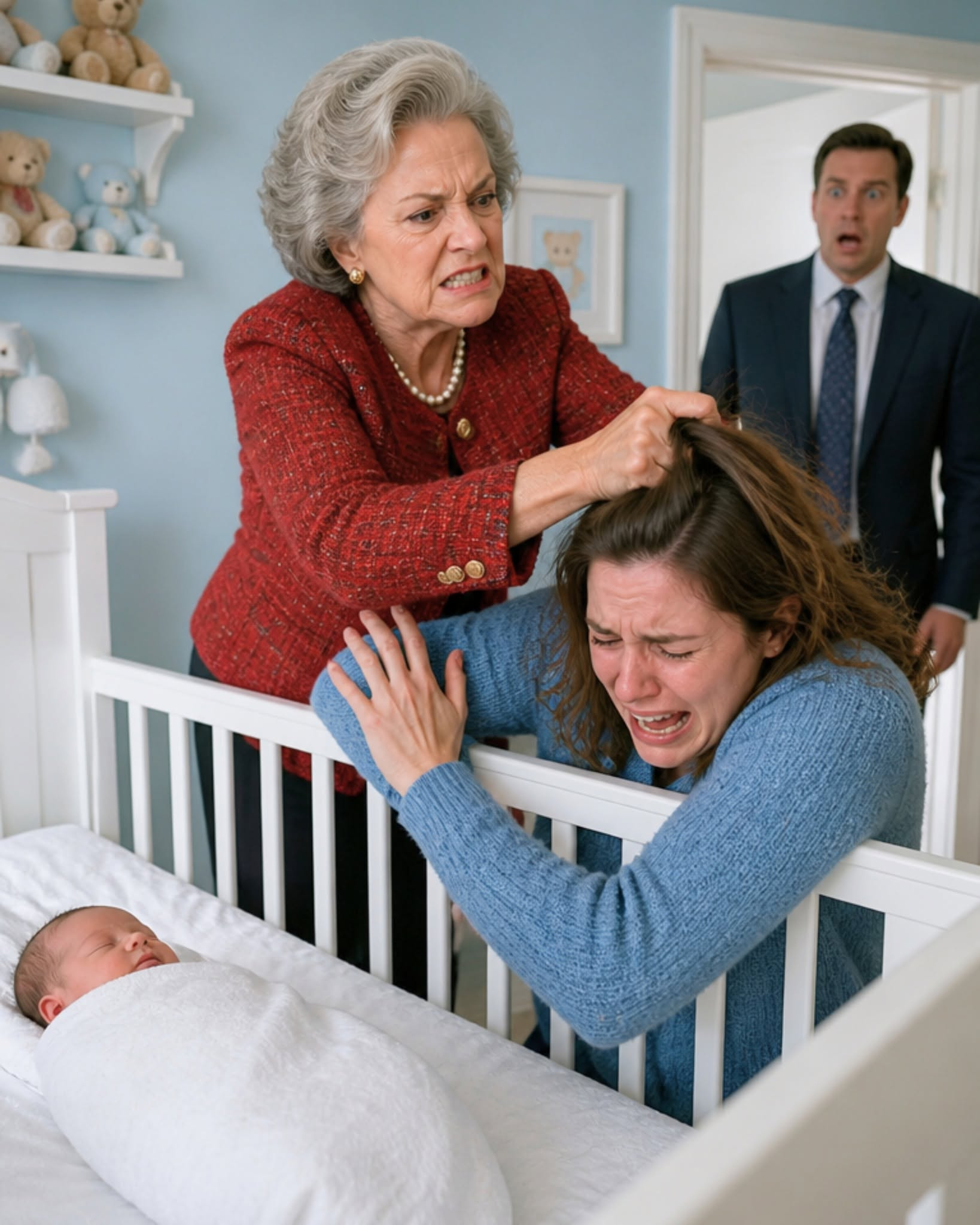 My mother’s fist was twisted into Clara’s hair when I opened the nursery door.